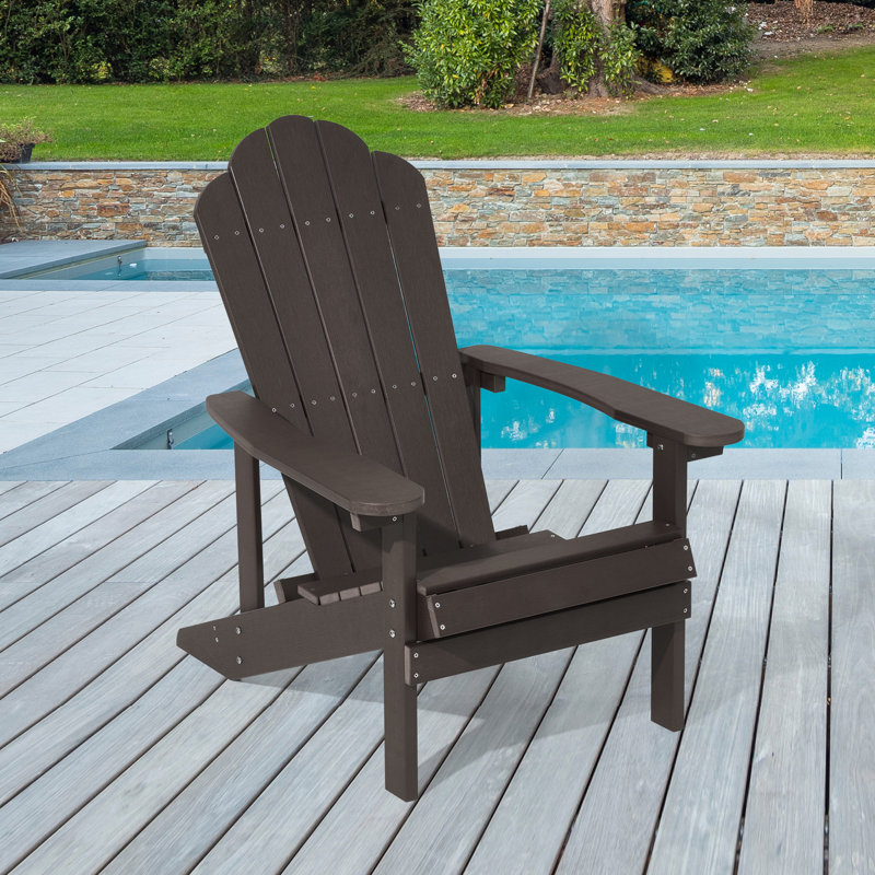 Chaise Adirondack en plastique Inniss, Café
