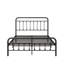 Metal Bed Frame With Vintage Headboard - No Box Spring, Noise-, Space For Storage Platform Strong Grip, Easy Accessible