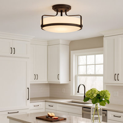 Harper 18" Vintage Bowl Semi Flush Mount Ceiling Light