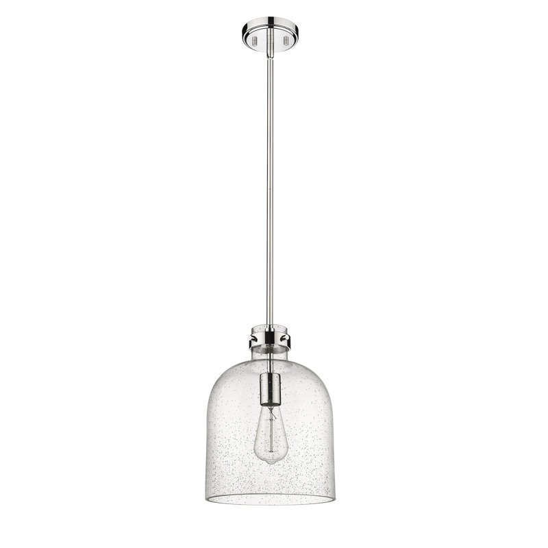 Walpole 1 - Light Candle Style Pendant, 13" H x 9.5" W x 9.5" D, Polished Nickel