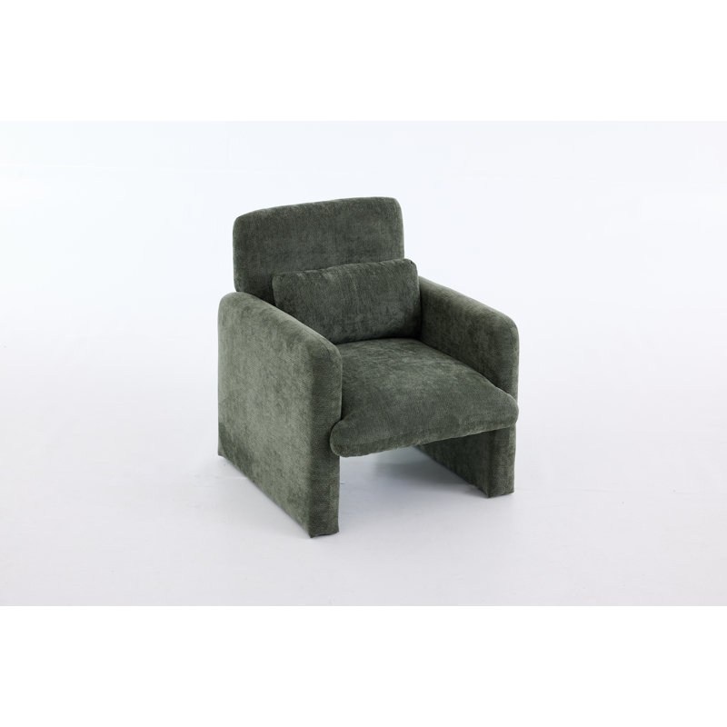 Fauteuil moderne recouvert de lin, Gris