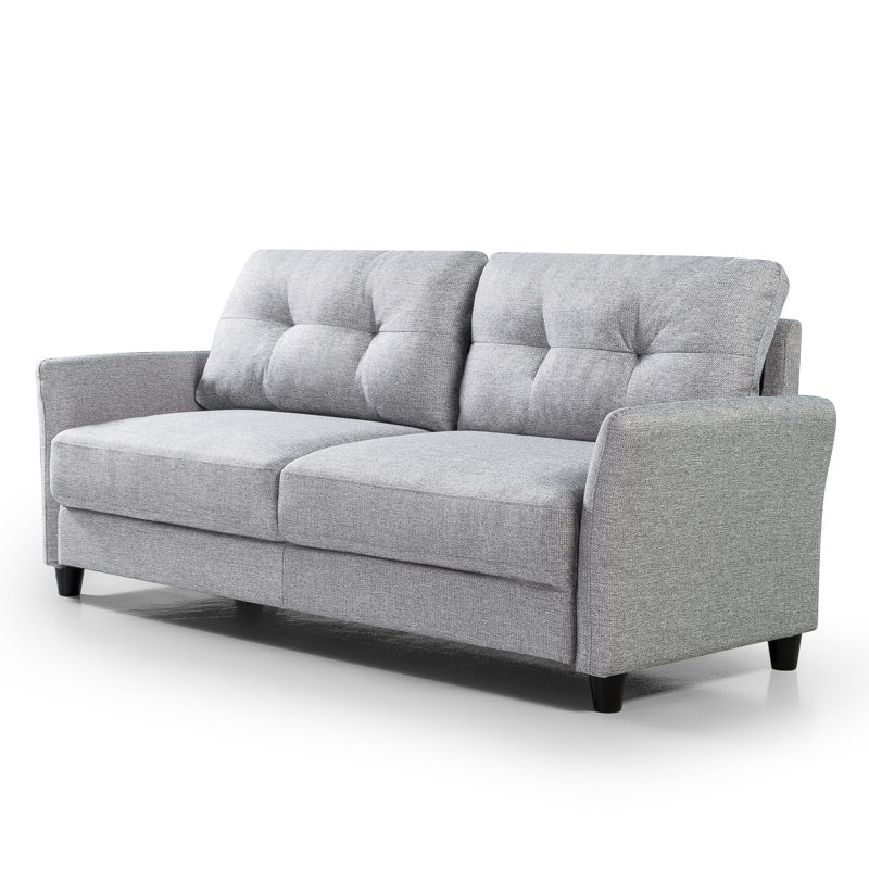Helsley Upholstered 78.35'' Sofa, Soft Gray 100% Polyester