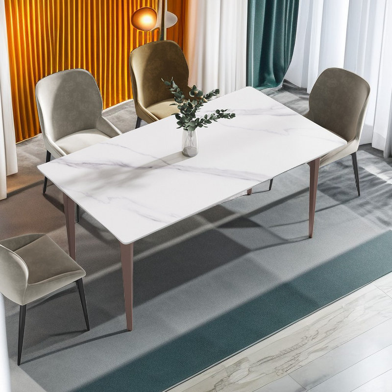 Table de salle à manger Yianna, H 29,53 po x L 63 po x l 35,5 po, Blanc, Noir