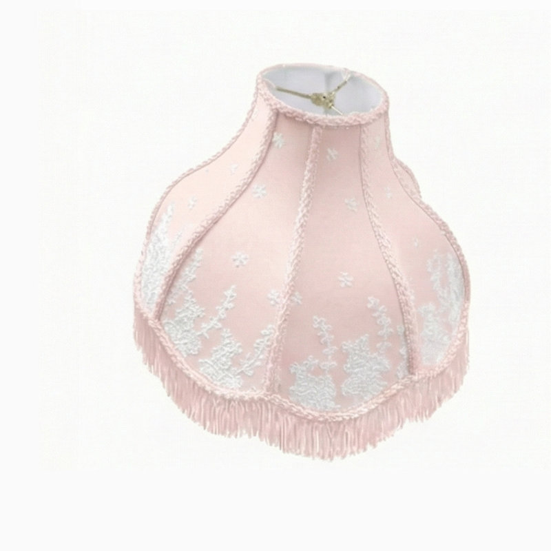 Abat-jours victoriens festonnés festonnés, 5" x 15" x 11", Rose