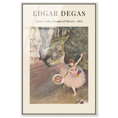 «Dancer with a Bouquet of Flowers», reproduction d'art encadrée, affiche d'art rétro par Art Remedy, cadre noir, 16 x 24