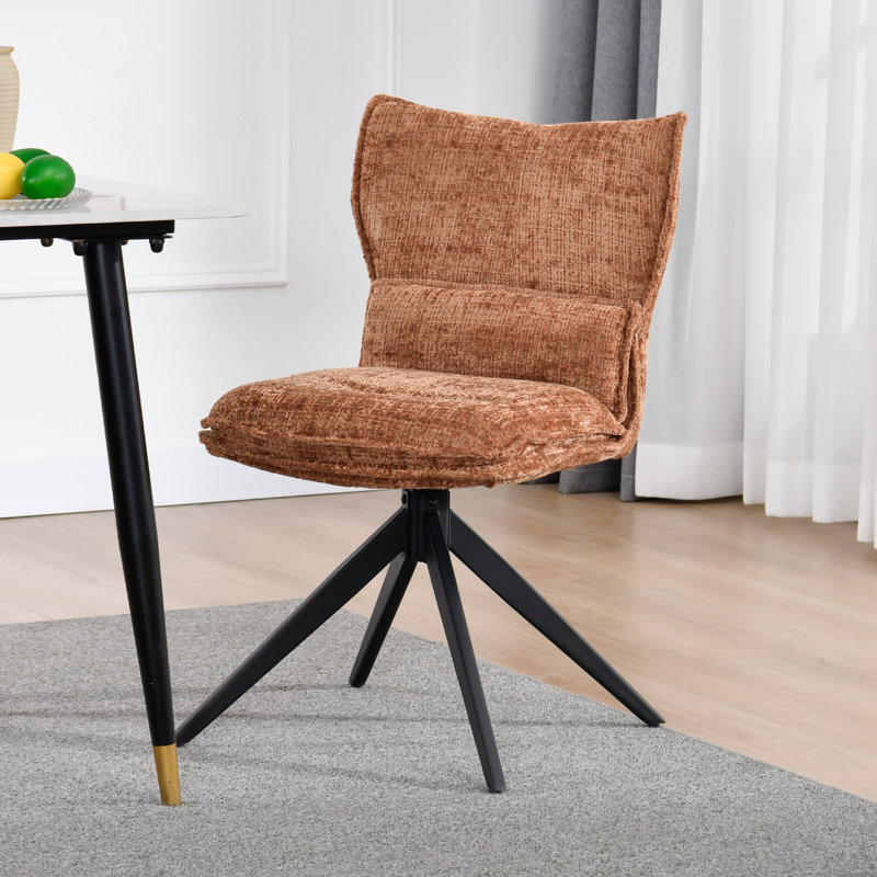 Chaise de salle à manger moderne à dossier rembourré avec coussin souple et siège ergonomique, Terracotta