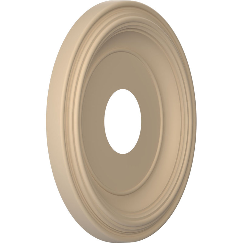 Traditional Traditional Thermoformed PVC Ceiling Medallion, UltraCover Satin Smokey Beige, 13" H x 13" W x 1.25" D