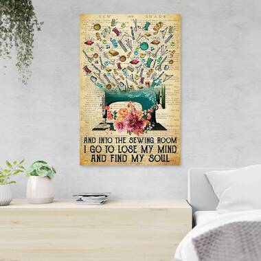 Cherrin My Sewing Room Rules - 1 Piece Rectangle Graphic Art Print on Wrapped Canvas on Canvas Graphic Art Trinx Size: 36 H x 24 W x 1.25 D