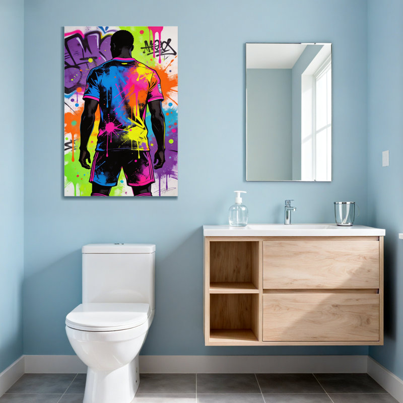 Impression d'art abstrait abstrait graffiti coloré, H 48 po x l 32 po