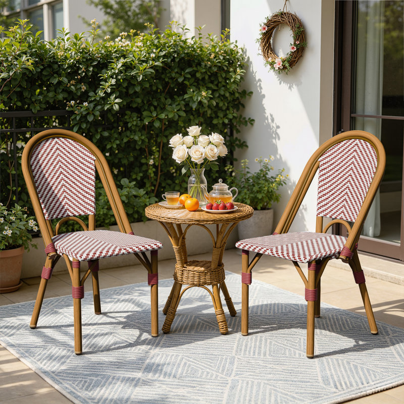 Chaise d'appoint Kasie, Rouge / Brun