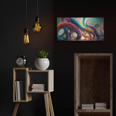 «Painterly Tentacles», art mural en métal, 24 po x 12 po