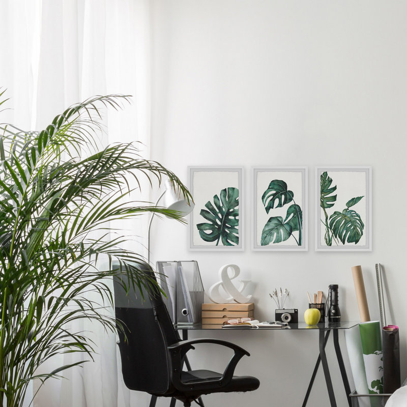 Palmera blanc triptyque, H 30 po x l 20 po x P 1,5 po