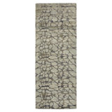 Gray Modern Wool Silk Blend Runner - 3' x 7'8"