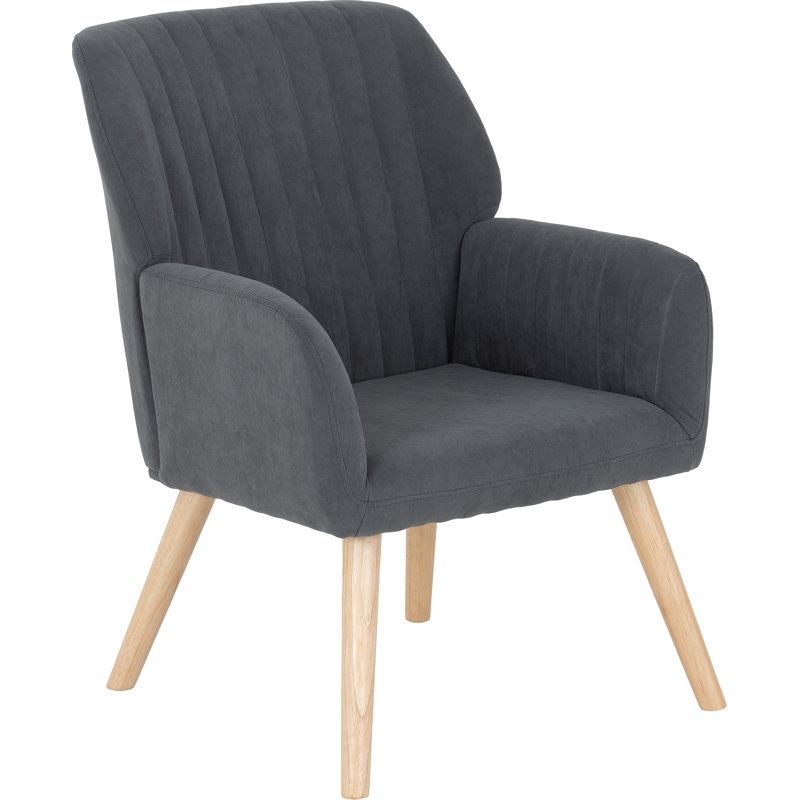 Velvet Side Chair, Dark Grey