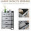 5 organisateurs de rangement - commode en tissu gris avec structure en acier pour la commode de chambre à coucher et de salon, cadre de commode d'entrée, tiroirs pliables, placement stable