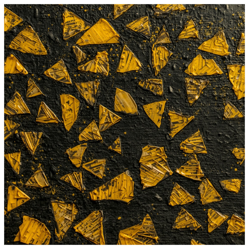 Couvertures jaunes à morceaux triangulaires, L 60 po x H 80 po