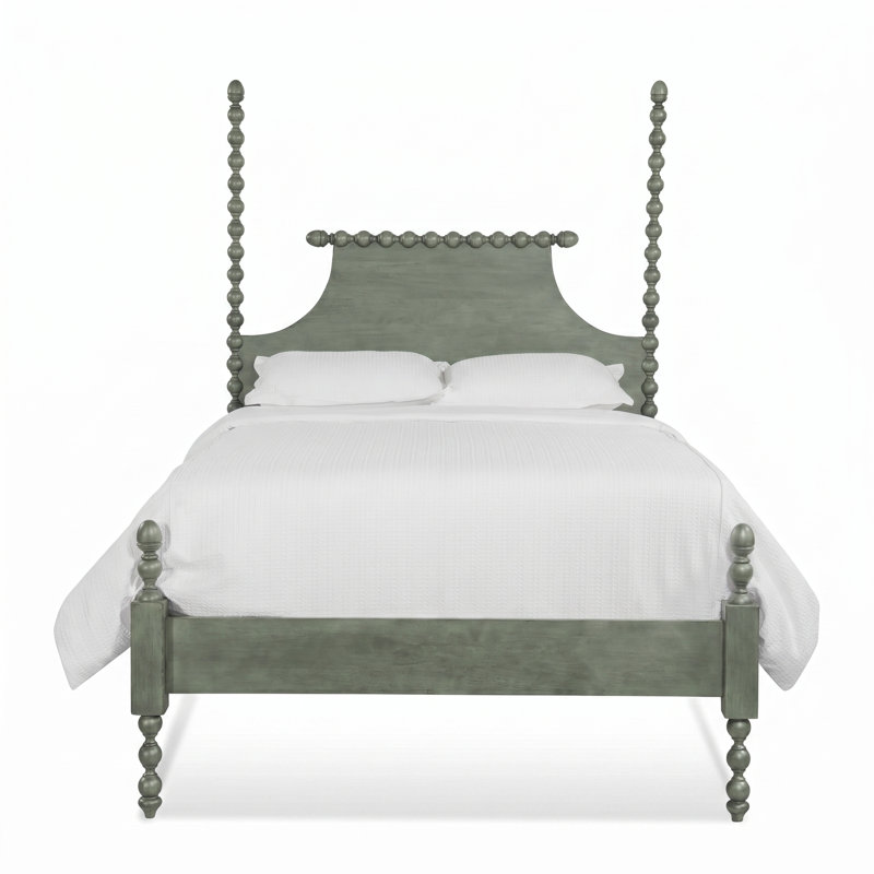 Mary Spindle Four Post Bed, Queen, Mineral