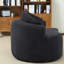 Canapé compact en chenille noir à deux places, style rétro pour petits espaces