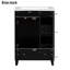 Meuble-lavabo noir - 2 tiroirs et rangement encastré en céramique-1484785888