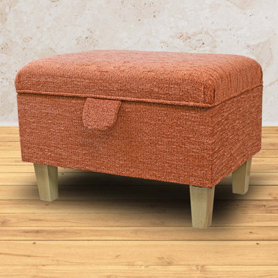 50.8cm Wide Rectangle Solid Colour Footstool Ottoman with Storage