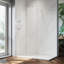 100*190*0.8cm, Frameless Walk-In Shower Enclosure with Dual Glass Shelves, Silver