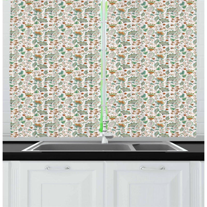 Floral Tailored Kitchen Curtain