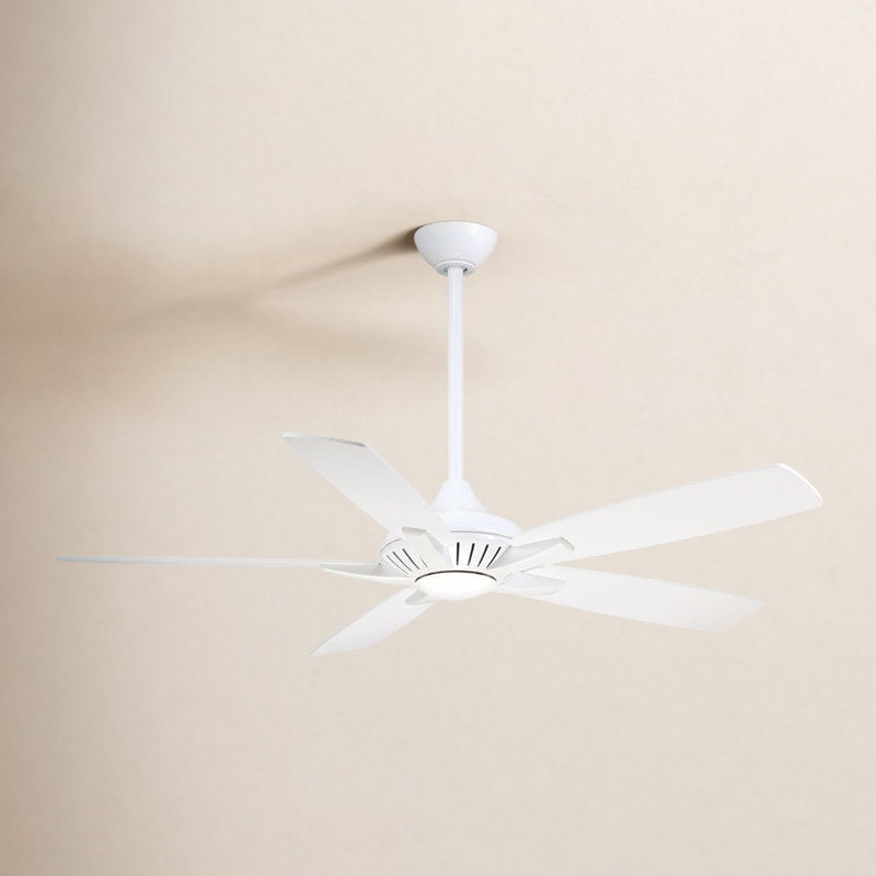 52" Dyno 5 - Blade Standard Ceiling Fan with Remote Control and Light Kit Included, White