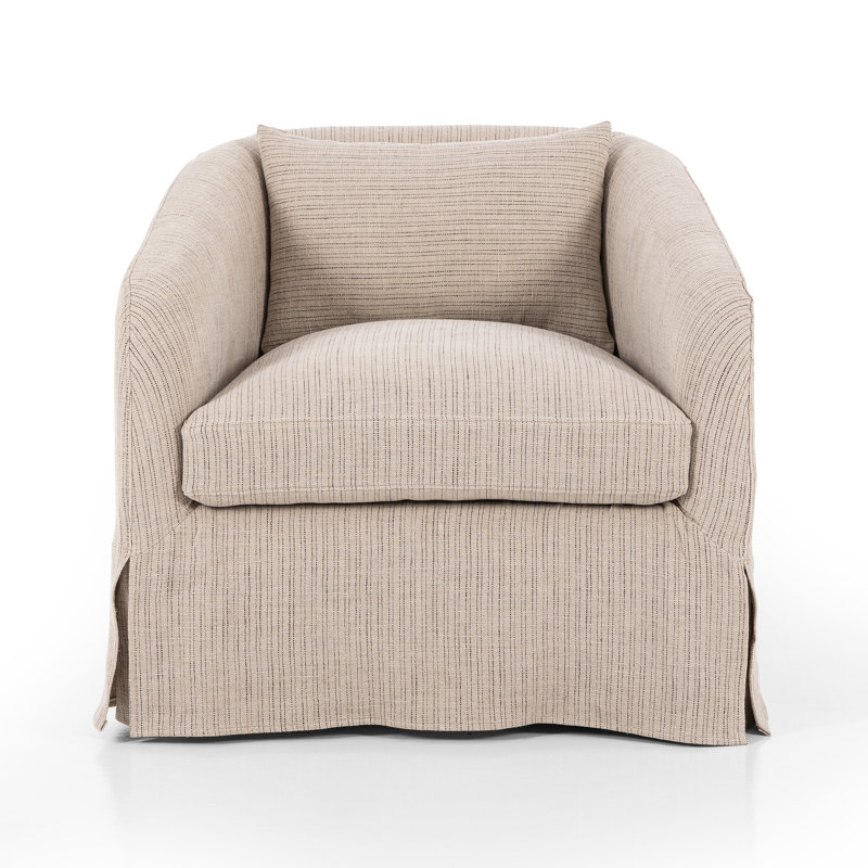 Topanga Slipcover Swivel Chair-Laine Flint