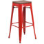 Tabouret de bar en métal sans dossier de 30 po de hauteur avec siège carré en bois Margherite-58202619-58202617
