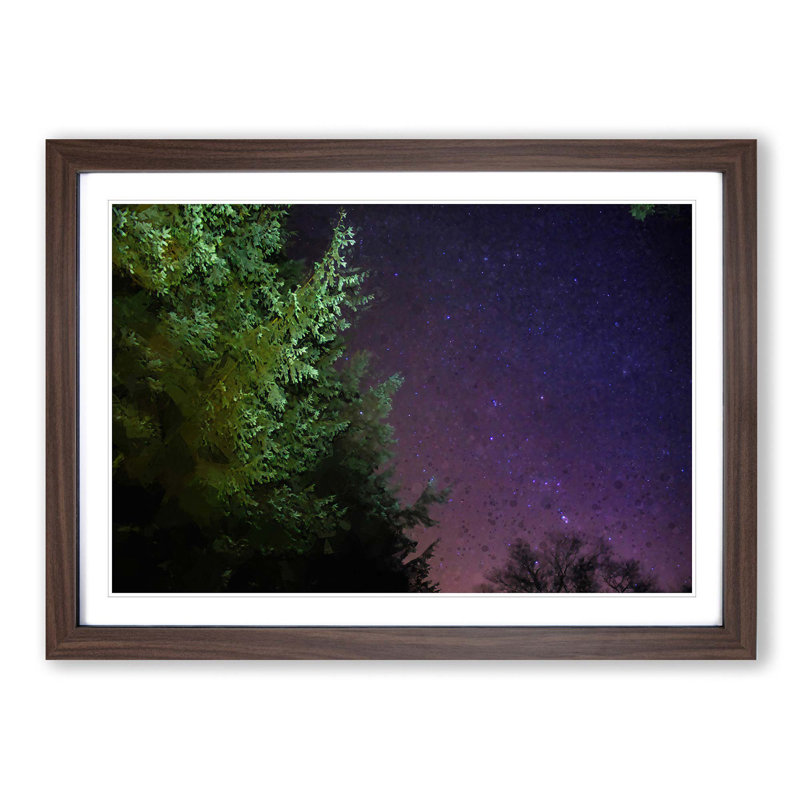Starry Sky in Abstract - Picture Frame Graphic Art Print, 36cm H x 48cm W x 2cm D, Walnut Framed