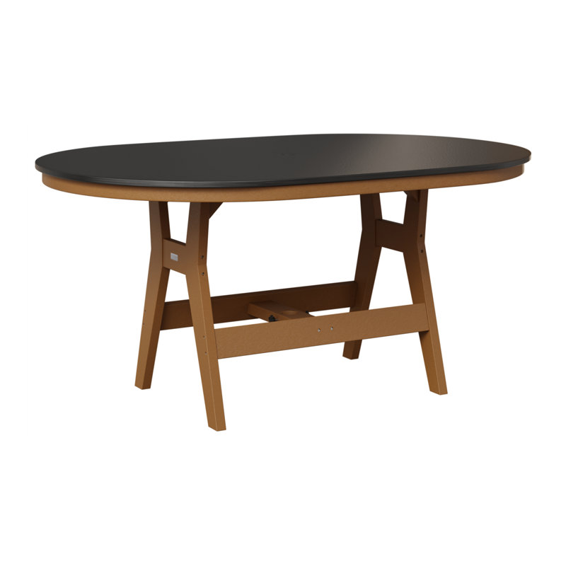 Table de bar berlinoise Berlin, H 38,87 po x l 64 po x P 44 po, Noir martelé, Cèdre