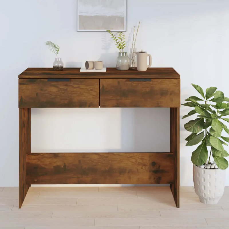 Johnath 90cm Console Table, Smoked Oak