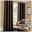 Luxury Faux Silk Lined Eyelet Curtains Pair - Elegant Window Drapes with Solid Colour Finish for Living Room Bedroom Dining Room Home Décor-126391889-126391888