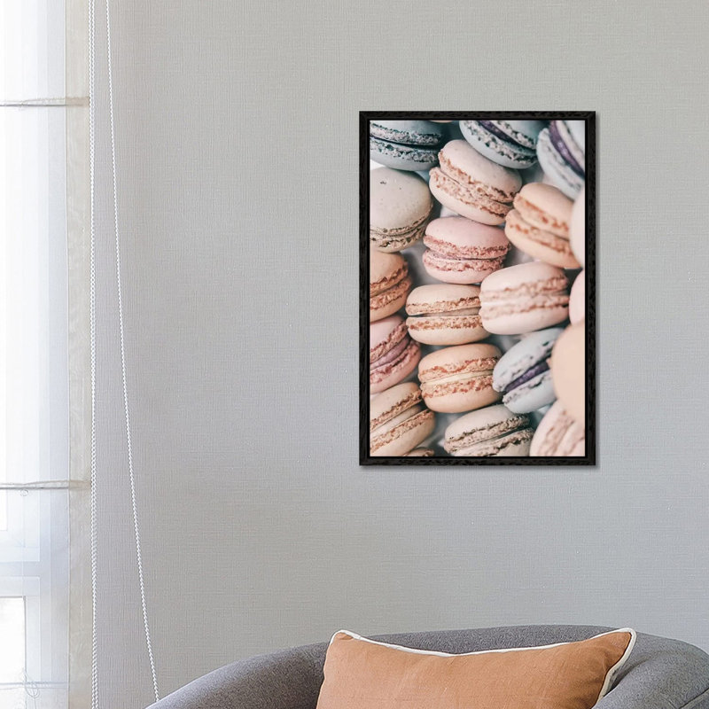 Pastel Macarons by Grace Digital Art Co - Floater Frame Gallery-Wrapped Canvas Giclée on Canvas, Black