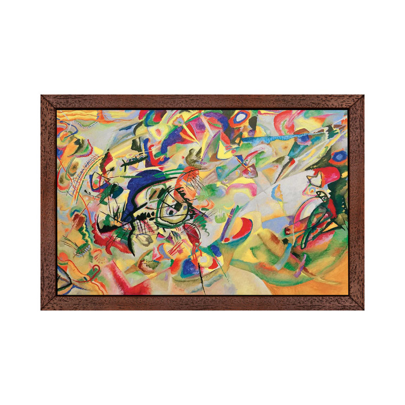 Composition VII by Wassily Kandinsky - Wrapped Canvas Painting, 66.04 cm H x 45.72 cm W, Brown Framed