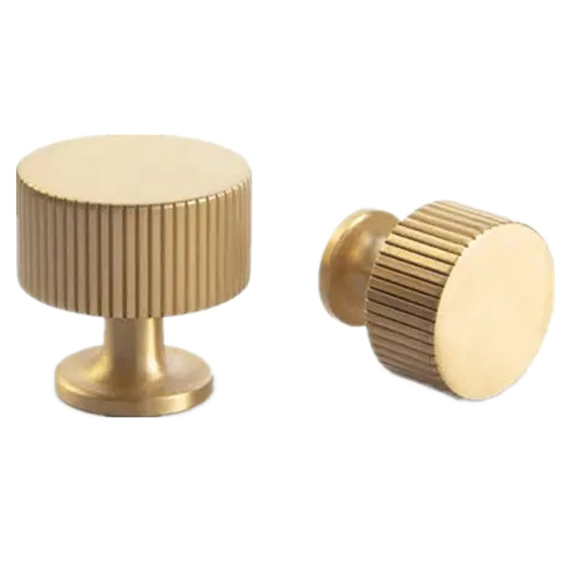 TRIXES Ridged Drawer Knob – Matte-Gold -  Heavyweight Decorative Cabinet Drawer Wardrobe Desk Bureau Hardware - Ideal for DIY Projects
