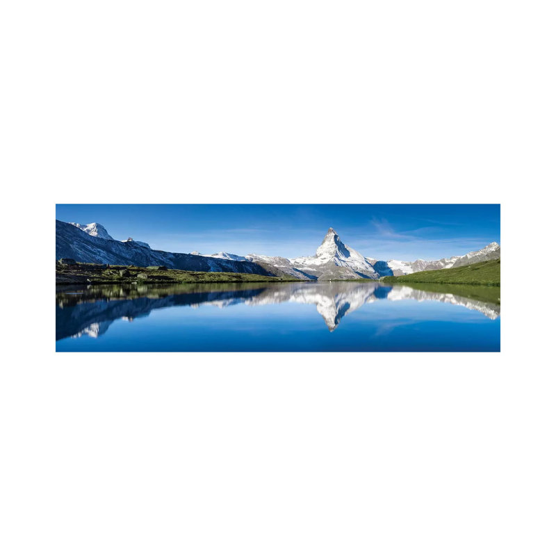 Panoramic View Of Stellisee And Matterhorn In Summer by Jan Becke - Wrapped Canvas Panoramic Gallery-Wrapped Canvas Giclée