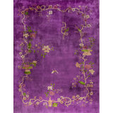 Luxurious Room Size Purple Color Antique Floral Art Deco Chinese Carpet