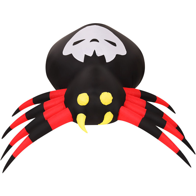 5.9-Ft. Wide Inflatable Black and Red Spider with Multi-Colour Disco Lights