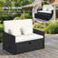 Outsunny Garden Rattan Furniture Set 2 Seater Patio Sun Lounger Daybed Cream