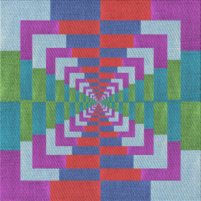 Tapis décoratif bleu géométrique