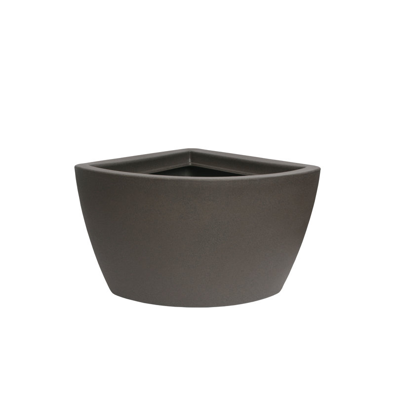 Large Brownstone Plastic Corner Pot Planter