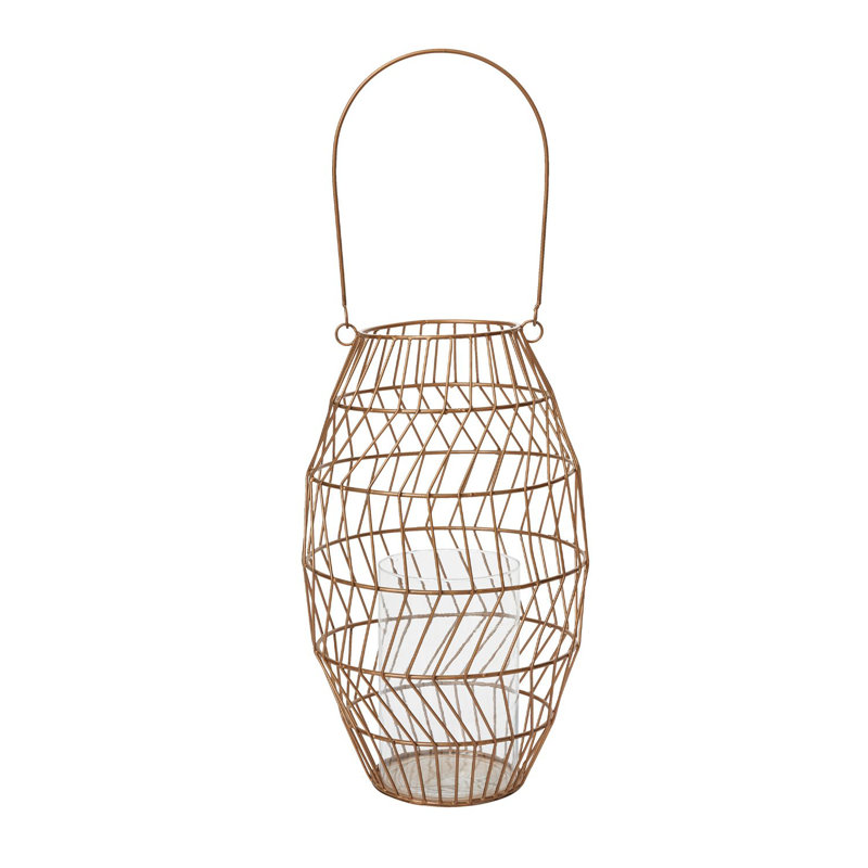Metal Floor Lantern, 17" H x 10" W x 10" D