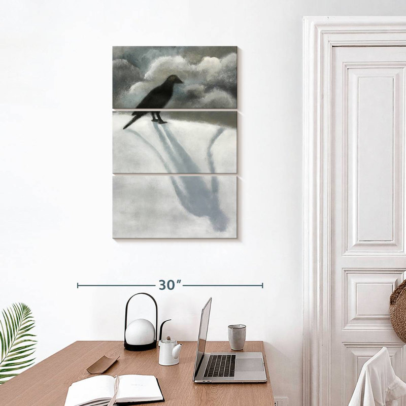 Brampt oiseau noir, H 32 po x l 20 po