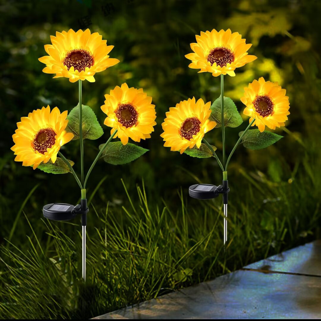 Arlmont & Co. Sieta Low Voltage Solar Powered Integrated LED Sunflower ...