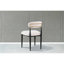 69" Dining Table Set for 6, Faux Marble Tabletop with Gold Trimmed Metal Wave Base & Chenille Upholstered Dining Chairs, Ideal for Kitchen, Reception & Conference Room