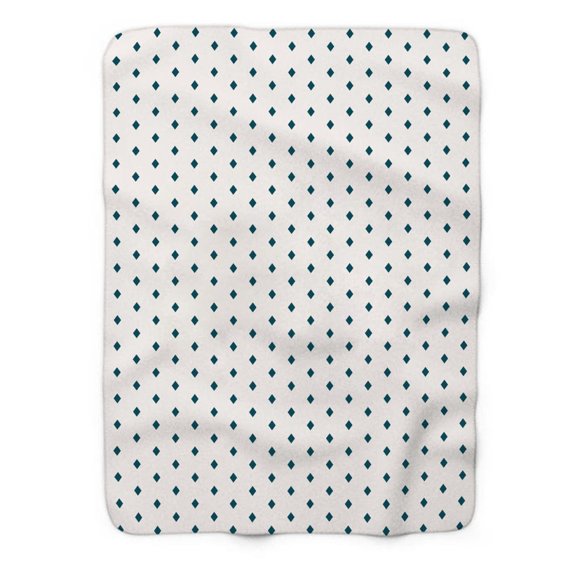 Couverture en sherpa de première qualité bleu marine à pois, Lit simple