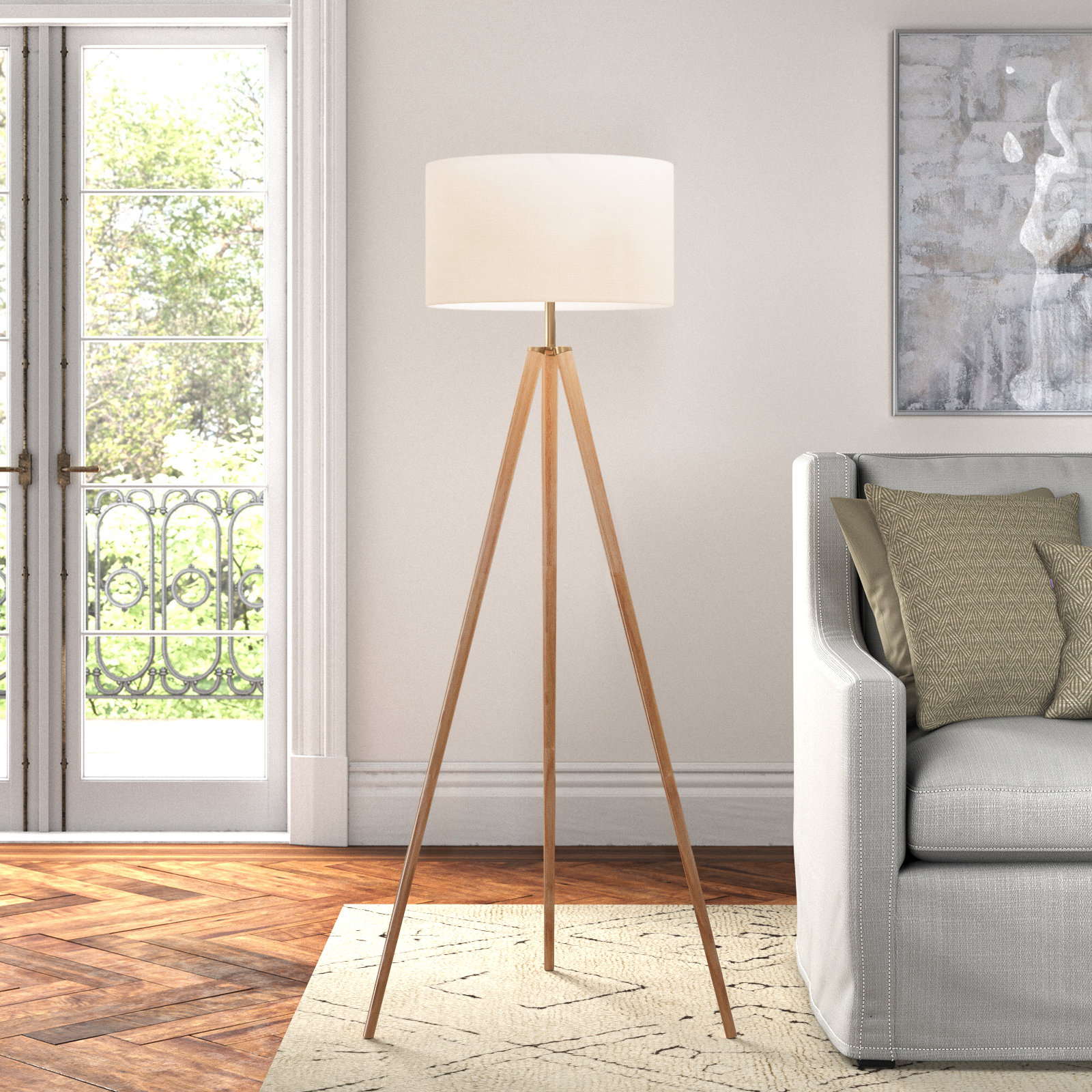 60.5'' Wood Floor Lamp