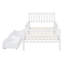 Lit plateforme simple en bois avec garde-corps des deux côtés et deux tiroirs de rangement, blanc