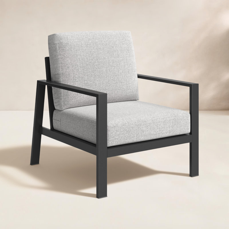 Chaise longue d'extérieur avec coussins Sunbrella® Townsend, Sunbrella® toile granit, None, Non